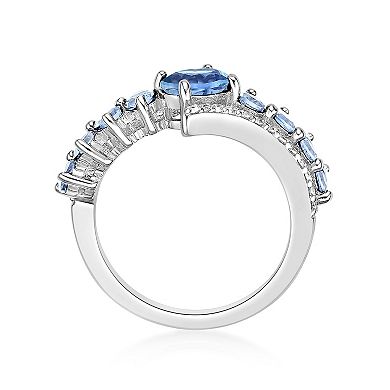 Gemminded Sterling Silver ISQA Blue & White Topaz Ring