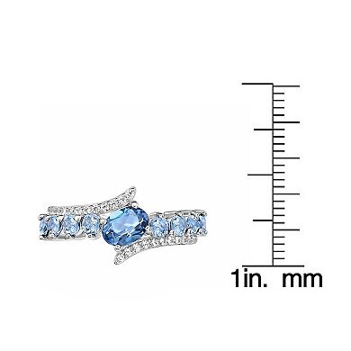 Gemminded Sterling Silver ISQA Blue & White Topaz Ring