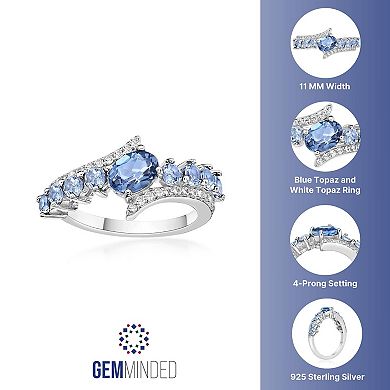 Gemminded Sterling Silver ISQA Blue & White Topaz Ring