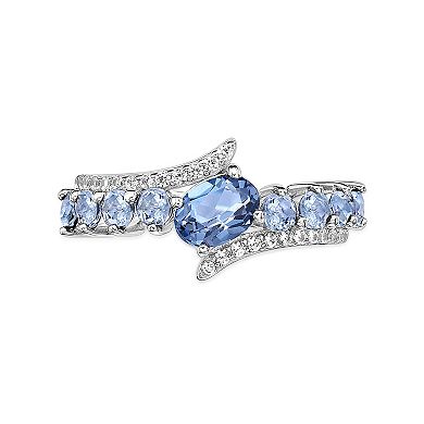 Gemminded Sterling Silver ISQA Blue & White Topaz Ring