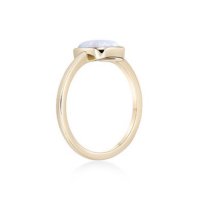 Gemminded 2 Micron Gold Over Silver Lab-Created Opal Ring