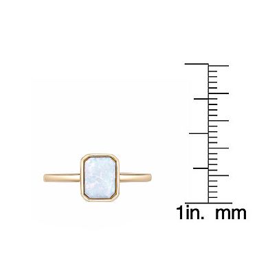 Gemminded 2 Micron Gold Over Silver Lab-Created Opal Ring