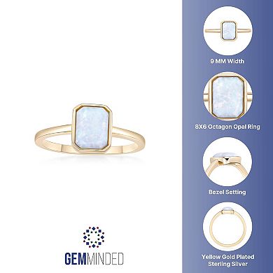 Gemminded 2 Micron Gold Over Silver Lab-Created Opal Ring
