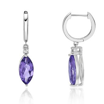 Gemminded Sterling Silver Amethyst & Lab-Created White Sapphire Earrings