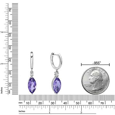 Gemminded Sterling Silver Amethyst & Lab-Created White Sapphire Earrings