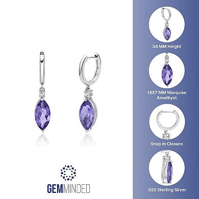 Gemminded Sterling Silver Amethyst & Lab-Created White Sapphire Earrings