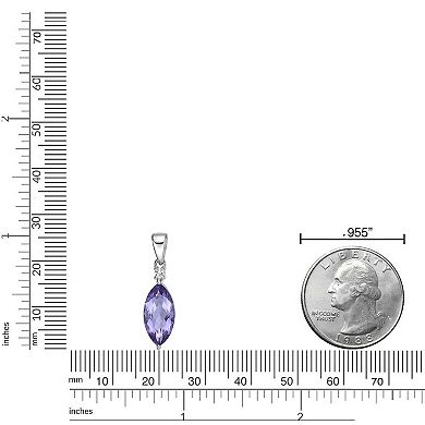 Gemminded Sterling Silver Amethyst & Lab-Created White Sapphire Pendant Necklace