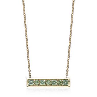 Gemminded 2 Micron Gold Over Silver Peridot Pendant Necklace