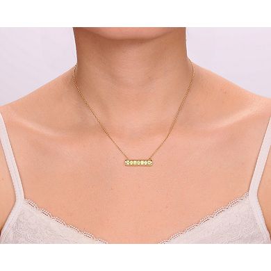 Gemminded 2 Micron Gold Over Silver Peridot Pendant Necklace