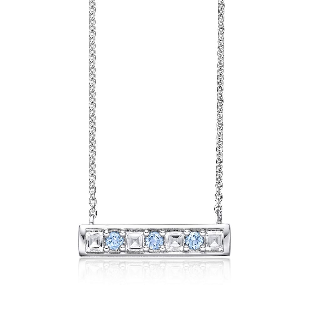 Gemminded Sterling Silver White Topaz Pendant Necklace