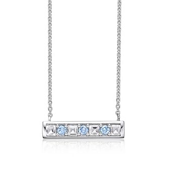 Gemminded Sterling Silver White Topaz Pendant Necklace