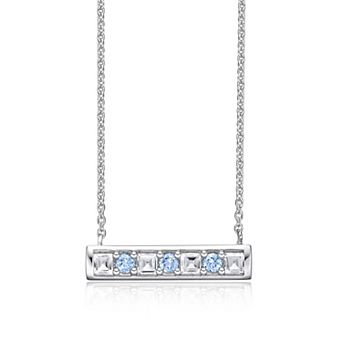 Gemminded Sterling Silver White Topaz Pendant Necklace