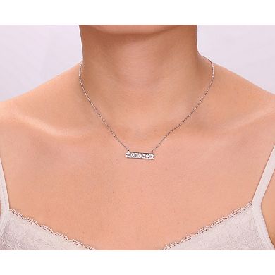 Gemminded Sterling Silver White Topaz Pendant Necklace
