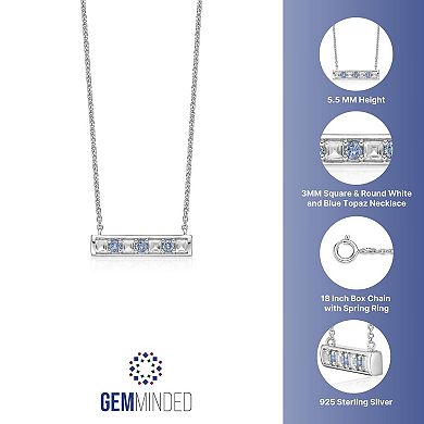 Gemminded Sterling Silver White Topaz Pendant Necklace