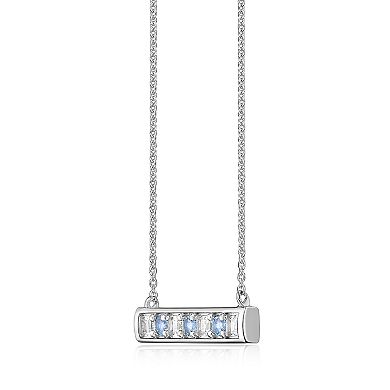 Gemminded Sterling Silver White Topaz Pendant Necklace