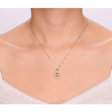 Gemminded 2 Micron Lab-Created Opal & Lab-Created White Sapphire Pendant Necklace