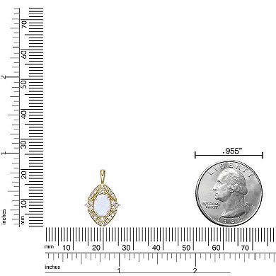 Gemminded 2 Micron Lab-Created Opal & Lab-Created White Sapphire Pendant Necklace