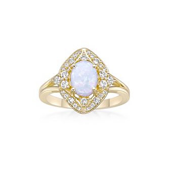 Gemminded 2 Micron Lab-Created Opal & Lab-Created White Sapphire Ring