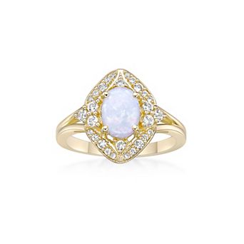 Gemminded 2 Micron Lab-Created Opal & Lab-Created White Sapphire Ring