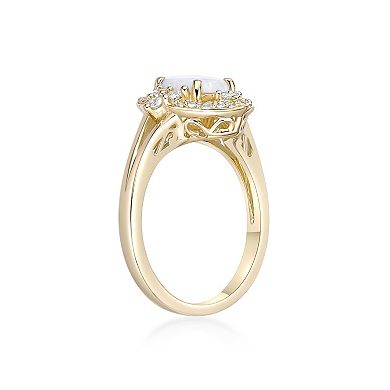 Gemminded 2 Micron Lab-Created Opal & Lab-Created White Sapphire Ring