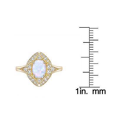 Gemminded 2 Micron Lab-Created Opal & Lab-Created White Sapphire Ring
