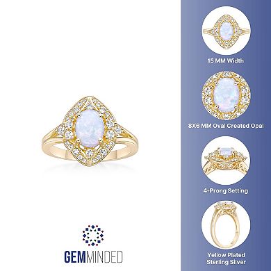 Gemminded 2 Micron Lab-Created Opal & Lab-Created White Sapphire Ring