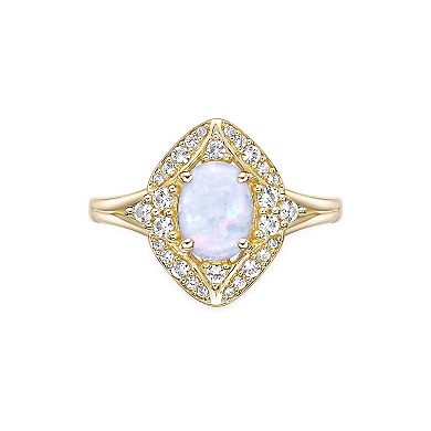 Gemminded 2 Micron Lab-Created Opal & Lab-Created White Sapphire Ring