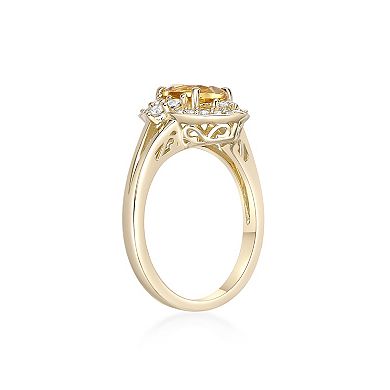 Gemminded 2 Micron Citrine & Lab-Created White Sapphire Ring
