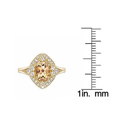 Gemminded 2 Micron Citrine & Lab-Created White Sapphire Ring