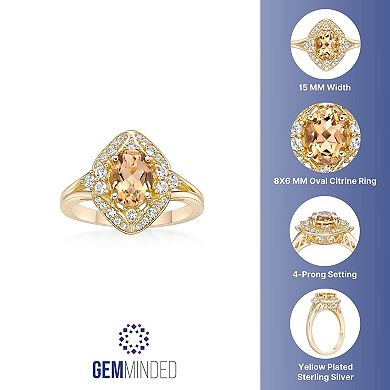 Gemminded 2 Micron Citrine & Lab-Created White Sapphire Ring