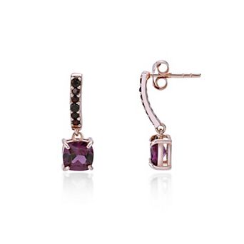 Gemminded 2 Micron Gold Over Silver Garnet Earrings
