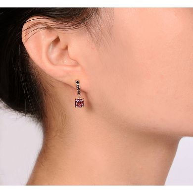 Gemminded 2 Micron Gold Over Silver Garnet Earrings