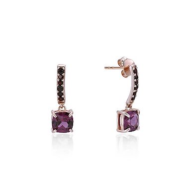 Gemminded 2 Micron Gold Over Silver Garnet Earrings