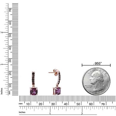 Gemminded 2 Micron Gold Over Silver Garnet Earrings