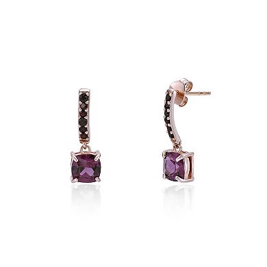 Gemminded 2 Micron Gold Over Silver Garnet Earrings