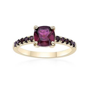 Gemminded 2 Micron Gold Over Silver Garnet Ring