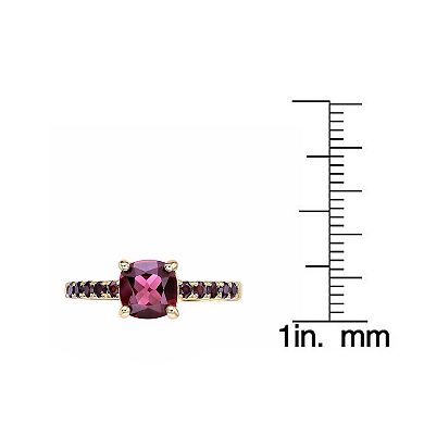 Gemminded 2 Micron Gold Over Silver Garnet Ring