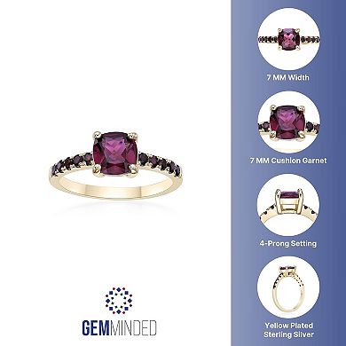 Gemminded 2 Micron Gold Over Silver Garnet Ring
