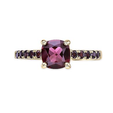 Gemminded 2 Micron Gold Over Silver Garnet Ring