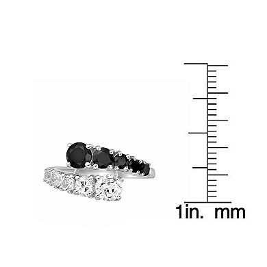 Gemminded Sterling Silver Black Onyx & Lab-Created White Sapphire Ring