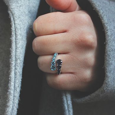 Gemminded Sterling Silver ISQA Blue Topaz & Lab-Created Sapphire Ring