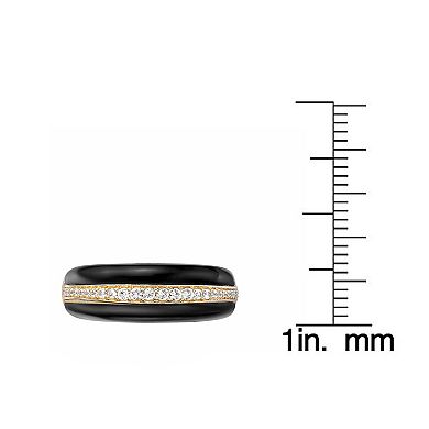 Gemminded Sterling Silver Black Onyx & Lab-Created White Sapphire Ring