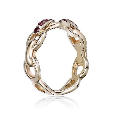 Gemminded 2 Micron Gold Over Silver Garnet Ring