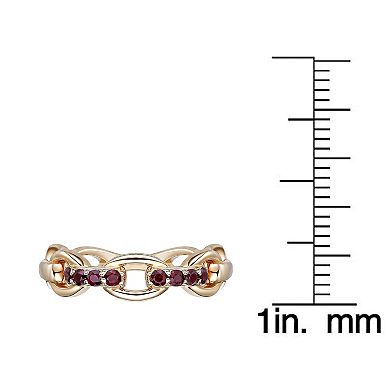 Gemminded 2 Micron Gold Over Silver Garnet Ring