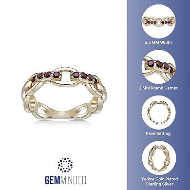 Gemminded 2 Micron Gold Over Silver Garnet Ring