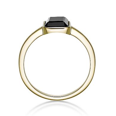 Gemminded 2 Micron Gold Over Silver Black Onyx Ring