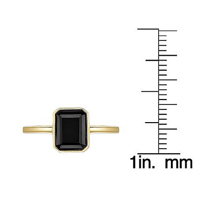 Gemminded 2 Micron Gold Over Silver Black Onyx Ring