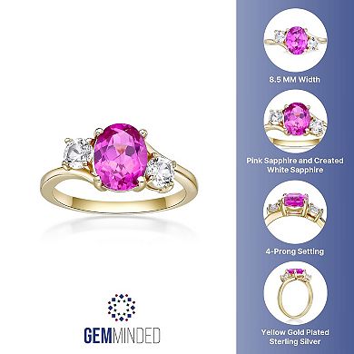 Gemminded 2 Micron Gold Over Silver Lab-Created Pink & White Sapphire Ring