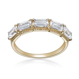 Gemminded 2 Micron Gold Over Silver Lab-Created Opal & Lab-Created White Sapphire Ring