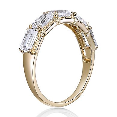 Gemminded 2 Micron Gold Over Silver Lab-Created Opal & Lab-Created White Sapphire Ring